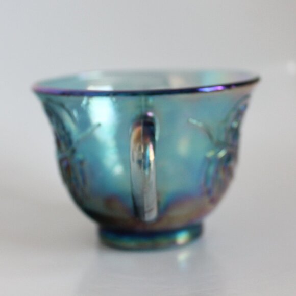 Iridescent Blue Leaf Teacup - Picture 2 of 9